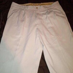Tommy Bahama Mens 36x32 Straight Leg Silk Trousers Dress Slacks Cream